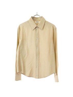 Celine 20 SS Striped Silk Shirt 2 I Beige 37